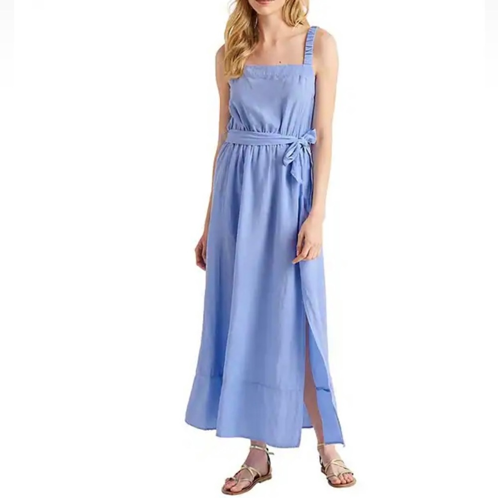 Jubi Sleeveless Square Neck Tie Waist Dress